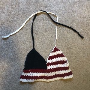 Crochet American flag bralette
